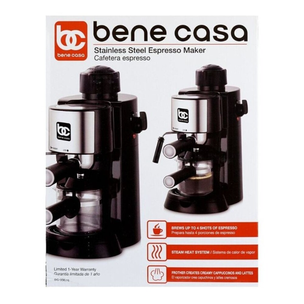 Bene Casa Espresso Maker, Black, 4 CUP